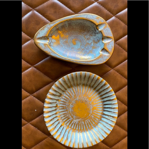 MIDCENTURY MODERN STANGL POTTERY ASHTRAY AND CANDYDISH - Picture 1 of 9